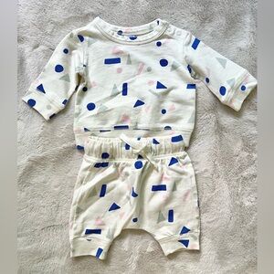 NWOT Nordstrom Geometric Shapes Color Block Long Sleeve Pants Set Newborn